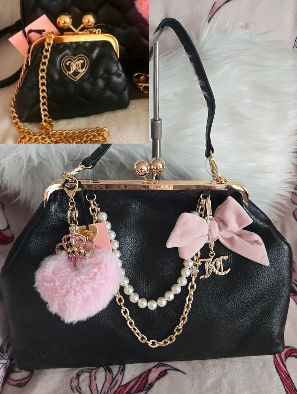 BUNDLE JUICY COUTURE Kisslock Frame Handbag And Mini